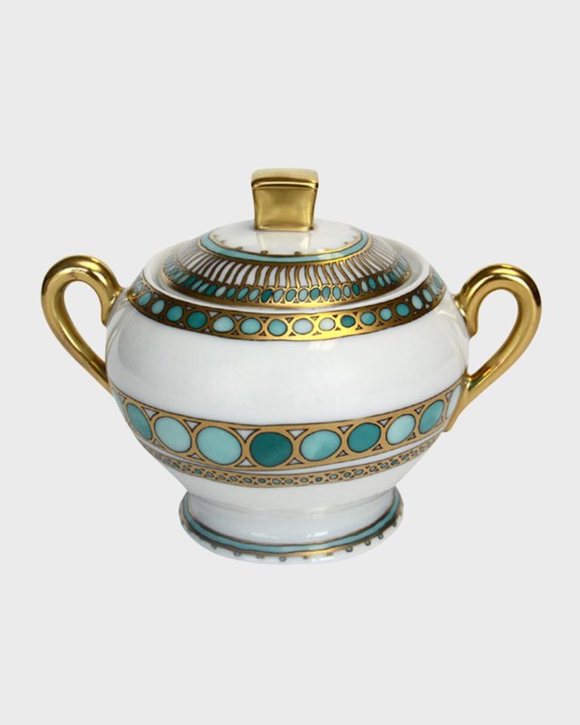Syracuse Turquoise Sugar Bowl